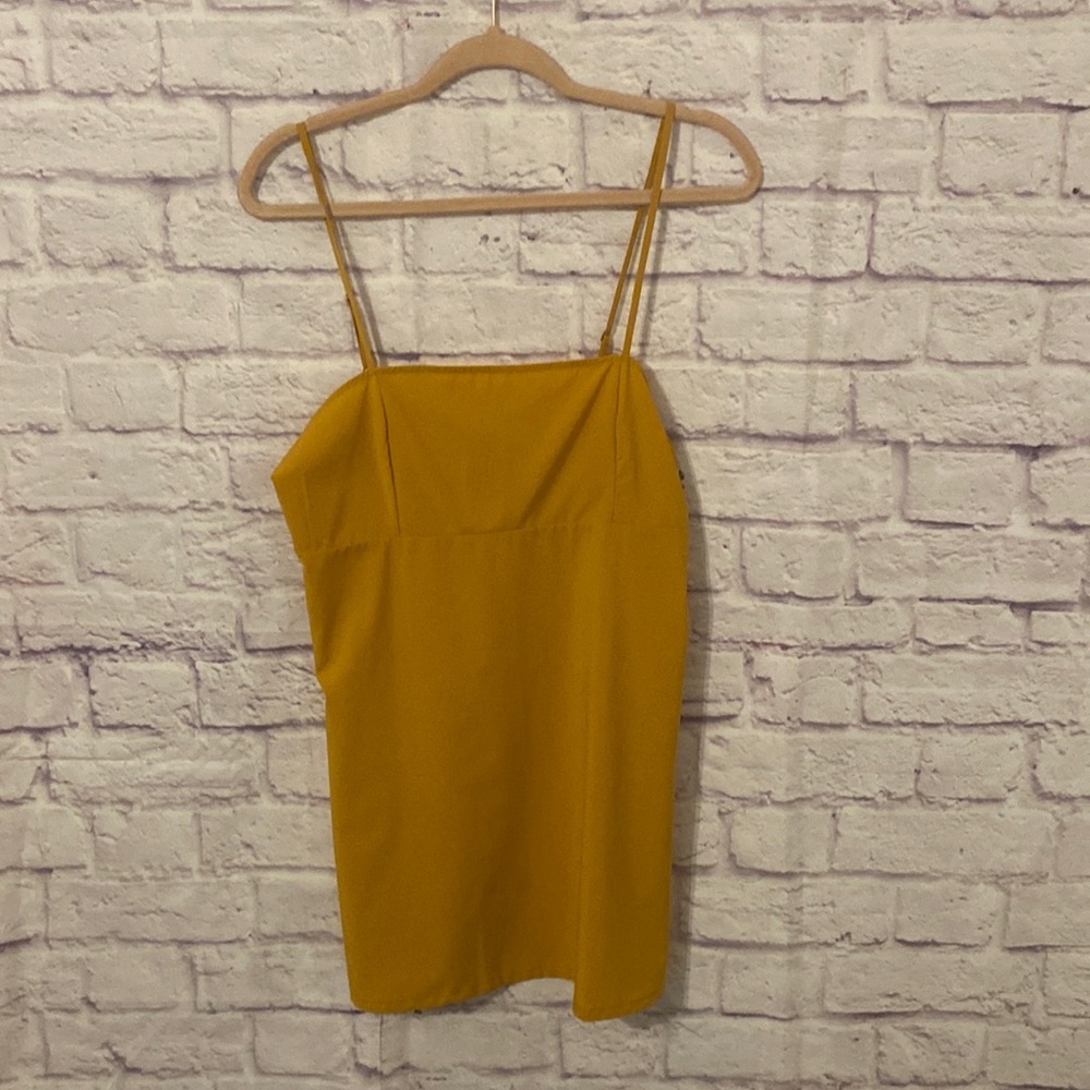 Free People mustard yellow slip dress